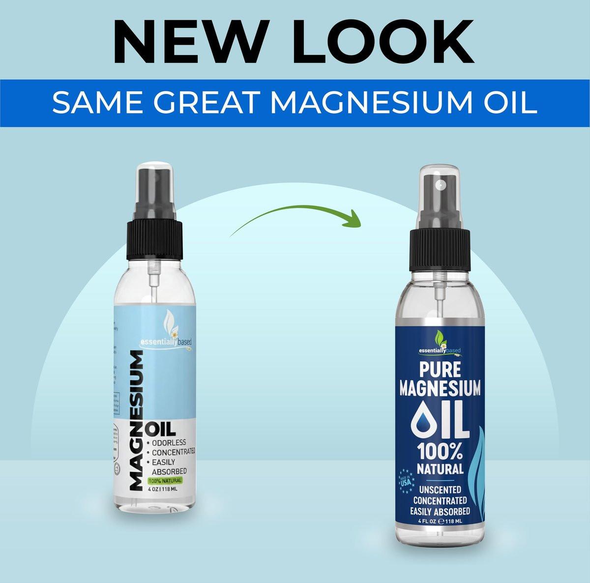 Reines Magnesiumöl Spray 4oz – Topisches Magnesiumspray für Schlaf & Füße – Extra Stärke – USP-Qualität – 100% natürlich & organisch – gegen Muskelkater & Krämpfe – Weniger Brennen – Weniger Jucken – Hergestellt in den USA