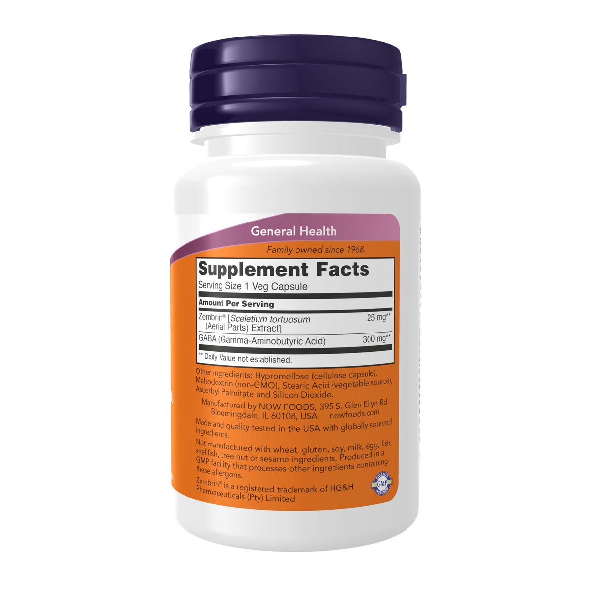 Now Supplements Calm & Focus mit Zembrin® & GABA – Kognitive Unterstützung, klinisch validiert, 60 vegane Kapseln