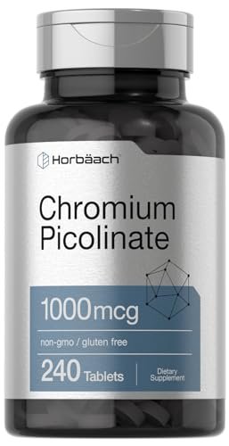 Horbäach Chrompicolinat 1000 mcg | 240 Tabletten | Vegetarisch, Nicht-GVO & Glutenfrei