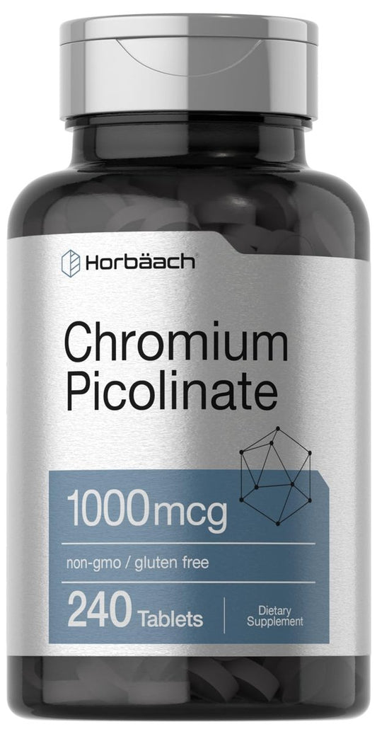 Horbäach Chrompicolinat 1000 mcg | 240 Tabletten | Vegetarisch, Nicht-GVO & Glutenfrei