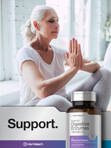 Horbäach Essentielle Verdauungsenzyme | 100 Kapseln | Enzymmischung für Männer & Frauen | Non-GMO & Glutenfrei