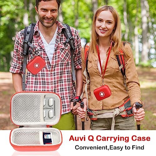 Fukumi Auvi Q Tragekoffer – Tragbare Notfalltasche für 2 Auvi-Q Auto-Injektoren, Asthma-Inhalator, Nasenspray, Allergiemedikamente, Erste-Hilfe-Set, Hartschalen-Reiseetui mit Karabiner und Umhängeband, nur Tasche
