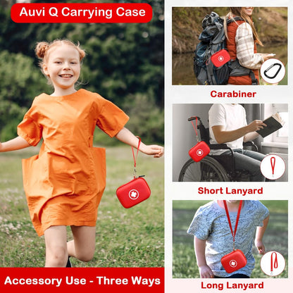 Fukumi Auvi Q Tragekoffer – Tragbare Notfalltasche für 2 Auvi-Q Auto-Injektoren, Asthma-Inhalator, Nasenspray, Allergiemedikamente, Erste-Hilfe-Set, Hartschalen-Reiseetui mit Karabiner und Umhängeband, nur Tasche