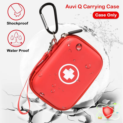 Fukumi Auvi Q Tragekoffer – Tragbare Notfalltasche für 2 Auvi-Q Auto-Injektoren, Asthma-Inhalator, Nasenspray, Allergiemedikamente, Erste-Hilfe-Set, Hartschalen-Reiseetui mit Karabiner und Umhängeband, nur Tasche