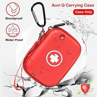 Fukumi Auvi Q Tragekoffer – Tragbare Notfalltasche für 2 Auvi-Q Auto-Injektoren, Asthma-Inhalator, Nasenspray, Allergiemedikamente, Erste-Hilfe-Set, Hartschalen-Reiseetui mit Karabiner und Umhängeband, nur Tasche