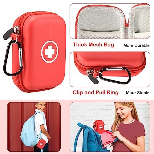 Fukumi Auvi Q Tragekoffer – Tragbare Notfalltasche für 2 Auvi-Q Auto-Injektoren, Asthma-Inhalator, Nasenspray, Allergiemedikamente, Erste-Hilfe-Set, Hartschalen-Reiseetui mit Karabiner und Umhängeband, nur Tasche