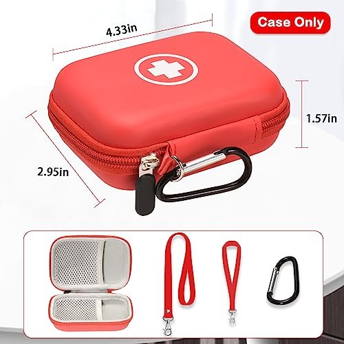Fukumi Auvi Q Tragekoffer – Tragbare Notfalltasche für 2 Auvi-Q Auto-Injektoren, Asthma-Inhalator, Nasenspray, Allergiemedikamente, Erste-Hilfe-Set, Hartschalen-Reiseetui mit Karabiner und Umhängeband, nur Tasche