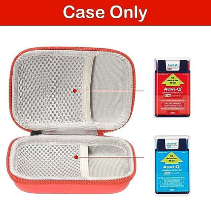 Fukumi Auvi Q Tragekoffer – Tragbare Notfalltasche für 2 Auvi-Q Auto-Injektoren, Asthma-Inhalator, Nasenspray, Allergiemedikamente, Erste-Hilfe-Set, Hartschalen-Reiseetui mit Karabiner und Umhängeband, nur Tasche