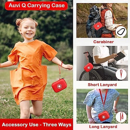 Fukumi Auvi Q Tragekoffer – Tragbare Notfalltasche für 2 Auvi-Q Auto-Injektoren, Asthma-Inhalator, Nasenspray, Allergiemedikamente, Erste-Hilfe-Set, Hartschalen-Reiseetui mit Karabiner und Umhängeband, nur Tasche