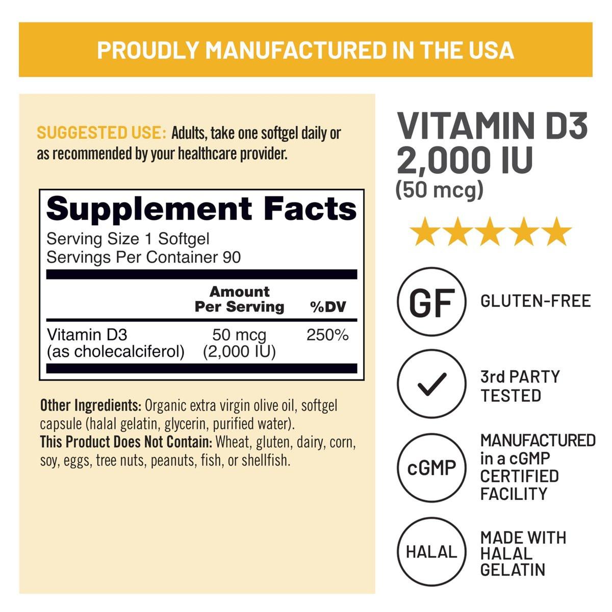 NatureWise Vitamin D3 2000 IE (50 µg) – 90-Tage-Vorrat für Immunsystem, Muskelfunktion und Knochengesundheit – Nicht-GVO, glutenfrei in organischem extra nativem Olivenöl (Mini-Weichkapseln), 90 Stück