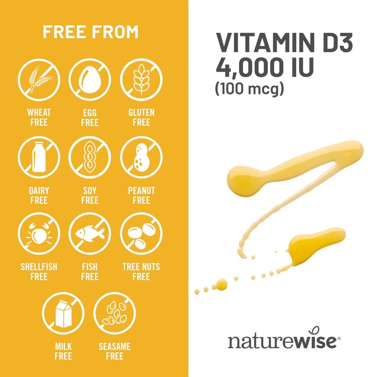 NatureWise Vitamin D3 4000 IU (100 µg) – 200 Kapseln, Immununterstützung, gesunde Muskelfunktion & Knochengesundheit, Non-GMO, glutenfrei in Bio-Olivenöl (Mini-Softgel)