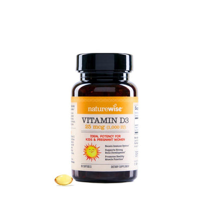 NatureWise Vitamin D3 1000 IE (25 µg) 90-Tage-Vorrat für Immununterstützung, gesunde Muskelfunktion und Knochengesundheit – Nicht-GVO, glutenfrei in biologisch nativem Olivenöl extra (Mini-Weichkapseln), 90 Stück