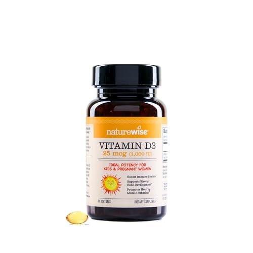 NatureWise Vitamin D3 1000 IE (25 µg) 90-Tage-Vorrat für Immununterstützung, gesunde Muskelfunktion und Knochengesundheit – Nicht-GVO, glutenfrei in biologisch nativem Olivenöl extra (Mini-Weichkapseln), 90 Stück