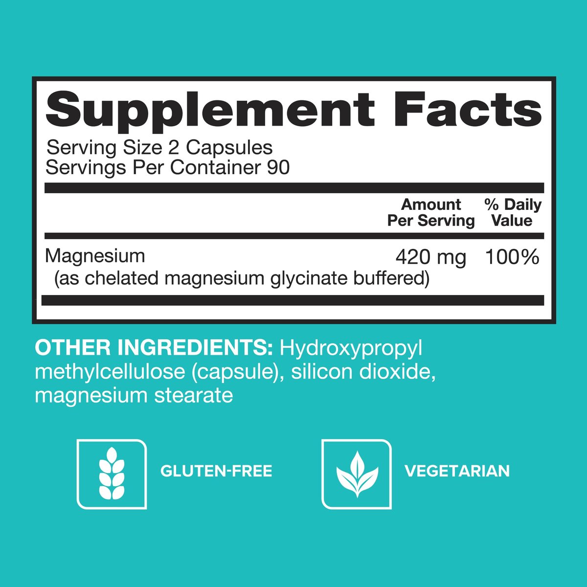 Qunol Magnesium Kapseln 420 mg, 100% des Tagesbedarfs, Hochabsorbierendes Magnesiumpräparat, Extra Stärke, Für Knochen- und Muskelgesundheit, 180 Kapseln
