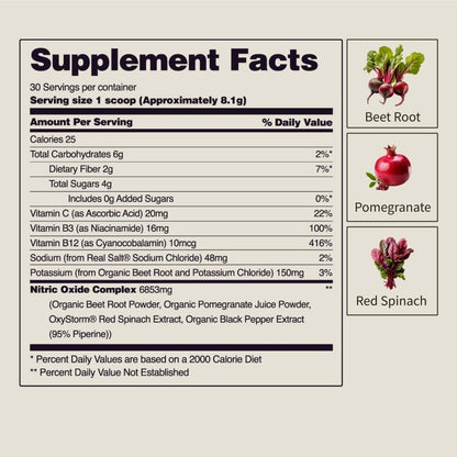 Snap Supplements Heart Beets Stick Packs – Bio-Rote-Bete-Pulver-Drinkmischung, Herz-Kreislauf-Unterstützung für Männer & Frauen, Rote Bete, Granatapfel & Roter Spinat, Stickoxid-Booster, gemischte Beeren, 10 Portionen