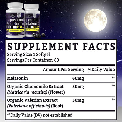 Fogoro Melatonin 60mg – Schneller einschlafen, länger durchschlafen, Hochdosiert