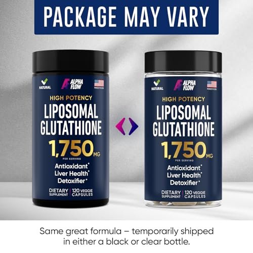 Liposomales Glutathion-Supplement 1000 mg + 750 mg – Glutathion liposomal mit Vitamin C + Phospholipid-Antioxidant-Komplex – Leberentgiftung und Immununterstützung – 120 Kapseln – Alternative zu Pulver & Flüssigkeit