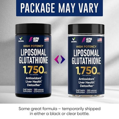 Liposomales Glutathion-Supplement 1000 mg + 750 mg – Glutathion liposomal mit Vitamin C + Phospholipid-Antioxidant-Komplex – Leberentgiftung und Immununterstützung – 120 Kapseln – Alternative zu Pulver & Flüssigkeit