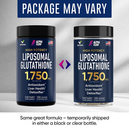 Liposomales Glutathion-Supplement 1000 mg + 750 mg – Glutathion liposomal mit Vitamin C + Phospholipid-Antioxidant-Komplex – Leberentgiftung und Immununterstützung – 120 Kapseln – Alternative zu Pulver & Flüssigkeit