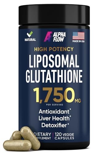 Liposomales Glutathion-Supplement 1000 mg + 750 mg – Glutathion liposomal mit Vitamin C + Phospholipid-Antioxidant-Komplex – Leberentgiftung und Immununterstützung – 120 Kapseln – Alternative zu Pulver & Flüssigkeit