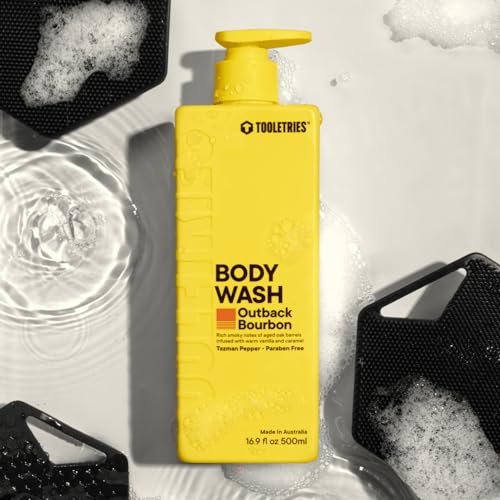 TOOLETRIES Superior Lather Herrenduschgel - Outback Bourbon Duft - Feuchtigkeitsspendendes Duschgel mit Tasmanischem Pfeffer - Extra Frisch, Parabenfrei - Nachfüllbare Flasche - 500ml