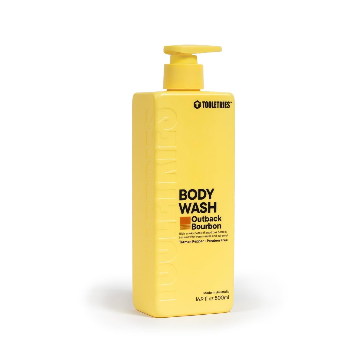 TOOLETRIES Superior Lather Herrenduschgel - Outback Bourbon Duft - Feuchtigkeitsspendendes Duschgel mit Tasmanischem Pfeffer - Extra Frisch, Parabenfrei - Nachfüllbare Flasche - 500ml