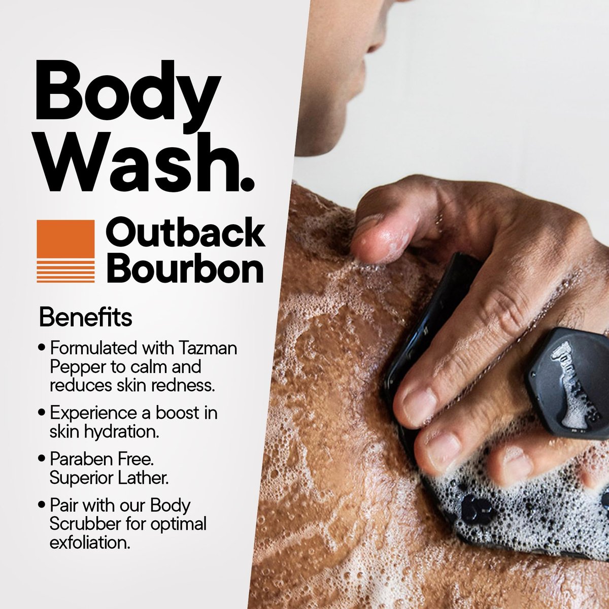 TOOLETRIES Superior Lather Herrenduschgel - Outback Bourbon Duft - Feuchtigkeitsspendendes Duschgel mit Tasmanischem Pfeffer - Extra Frisch, Parabenfrei - Nachfüllbare Flasche - 500ml