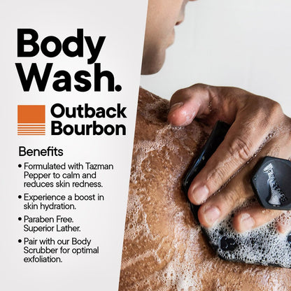 TOOLETRIES Superior Lather Herrenduschgel - Outback Bourbon Duft - Feuchtigkeitsspendendes Duschgel mit Tasmanischem Pfeffer - Extra Frisch, Parabenfrei - Nachfüllbare Flasche - 500ml