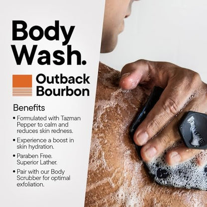 TOOLETRIES Superior Lather Herrenduschgel - Outback Bourbon Duft - Feuchtigkeitsspendendes Duschgel mit Tasmanischem Pfeffer - Extra Frisch, Parabenfrei - Nachfüllbare Flasche - 500ml