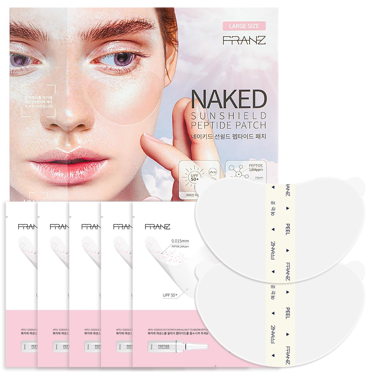 FRANZ UV Patch UPF 50+ Sonnenschutz für tägliche Outdoor-Aktivitäten – Atmungsaktiv, Leicht, Bequem – Peptid für Strahlkraft, Falten, Anti-Aging – 5 Paare