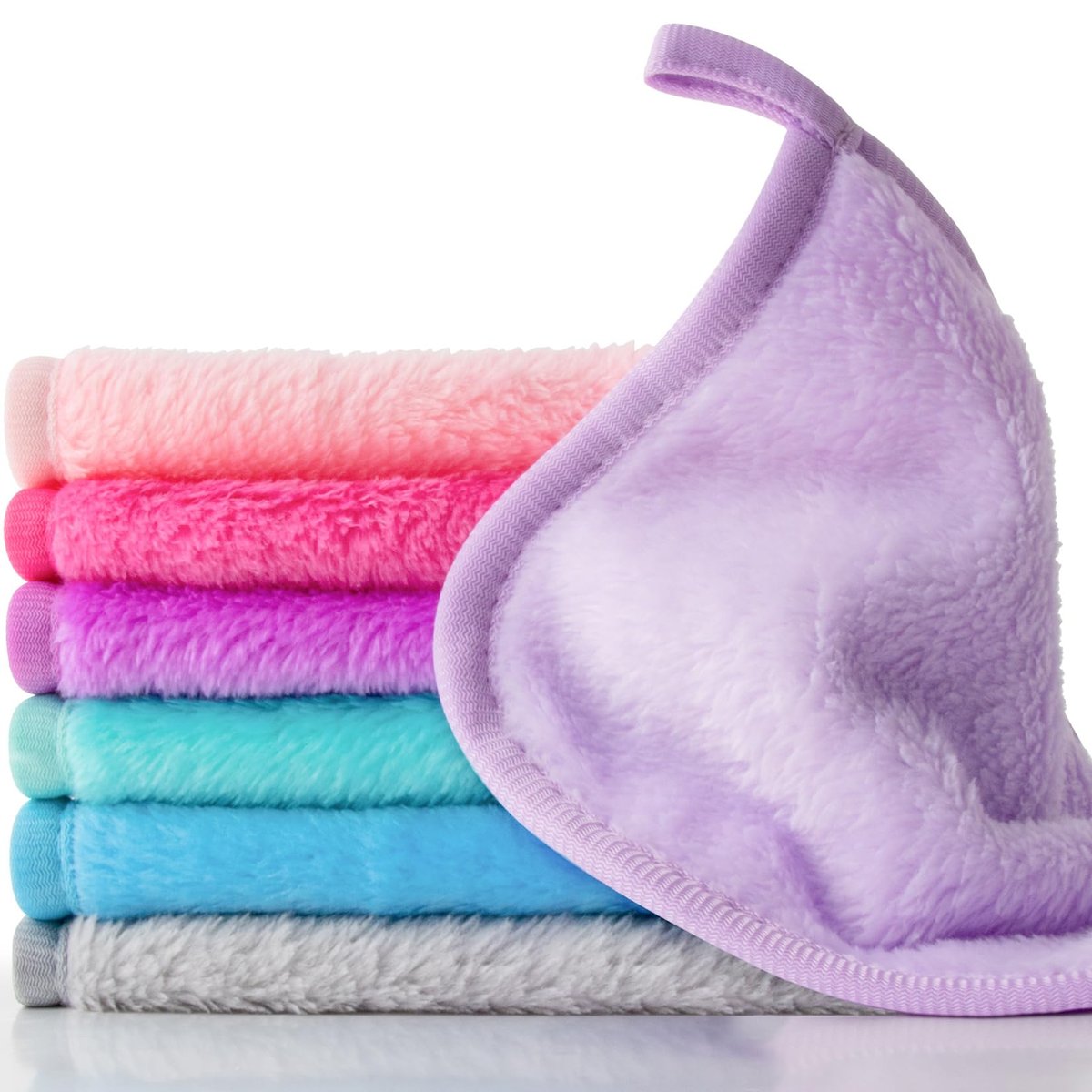 Sukh Makeup Entferner Tuch - 7 Stück wiederverwendbare Abschminkpads, Mikrofaser-Gesichtstücher, 15x15 cm weiche Reinigungstücher für Frauen, sanfte Gesichtsreinigungstücher für alle Hauttypen, für Reisen und tägliche Nutzung