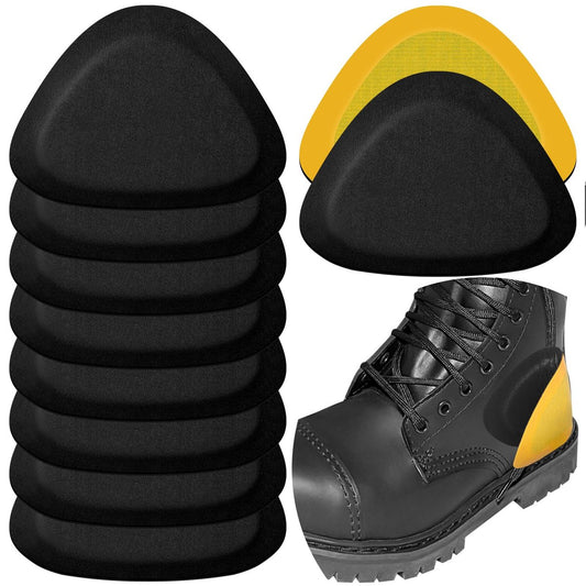 4 Paar Leder-Fersenpolster, Fersengriffe für Schmerzlinderung, Einlegesohlen für Damen/Herren bei zu großen Schuhen – verbesserte Passform und Komfort (Schwarz)