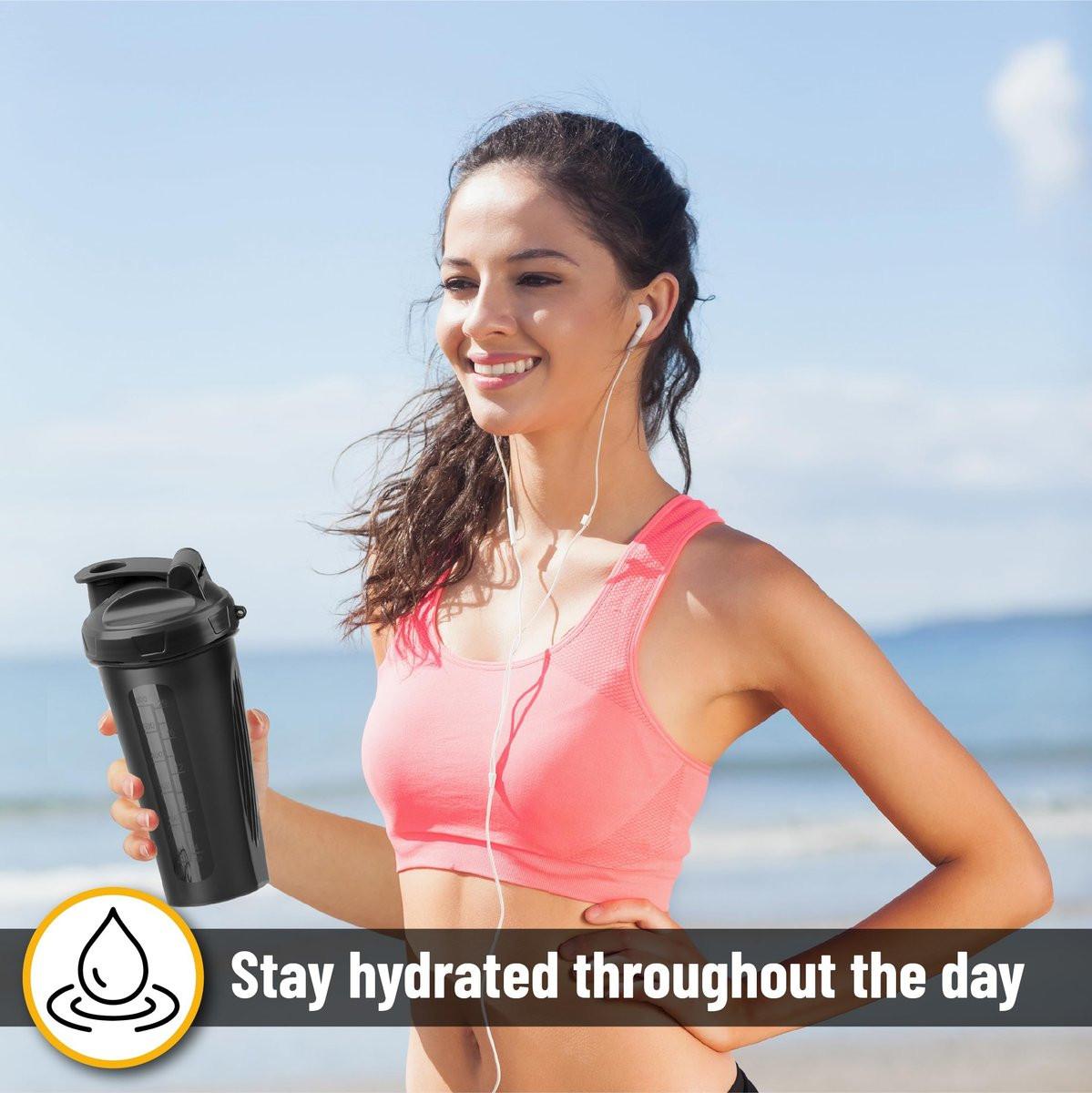 Mr. Pen Shakerflasche für Proteinmischungen, 28 oz, auslaufsicherer Shakerbecher mit Edelstahl-Drahtkugel für Proteinshakes und Pre-Workout, Schwarz, 1 Packung