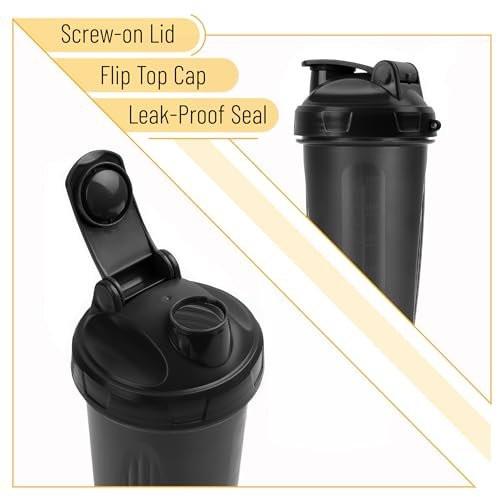 Mr. Pen Shakerflasche für Proteinmischungen, 28 oz, auslaufsicherer Shakerbecher mit Edelstahl-Drahtkugel für Proteinshakes und Pre-Workout, Schwarz, 1 Packung