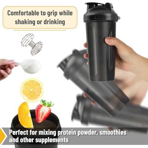 Mr. Pen Shakerflasche für Proteinmischungen, 28 oz, auslaufsicherer Shakerbecher mit Edelstahl-Drahtkugel für Proteinshakes und Pre-Workout, Schwarz, 1 Packung