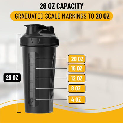 Mr. Pen Shakerflasche für Proteinmischungen, 28 oz, auslaufsicherer Shakerbecher mit Edelstahl-Drahtkugel für Proteinshakes und Pre-Workout, Schwarz, 1 Packung