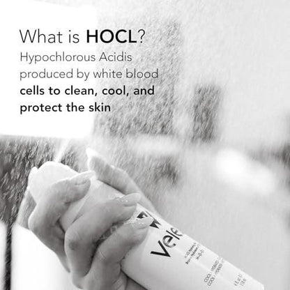 Velež HOCL Feuchtigkeitsspray für das Gesicht – Sanfter Gesichtsnebel mit Hypochloriger Säure + Reines Wasser, Erfrischt, Beruhigt & Reinigt die Haut, 118 ml