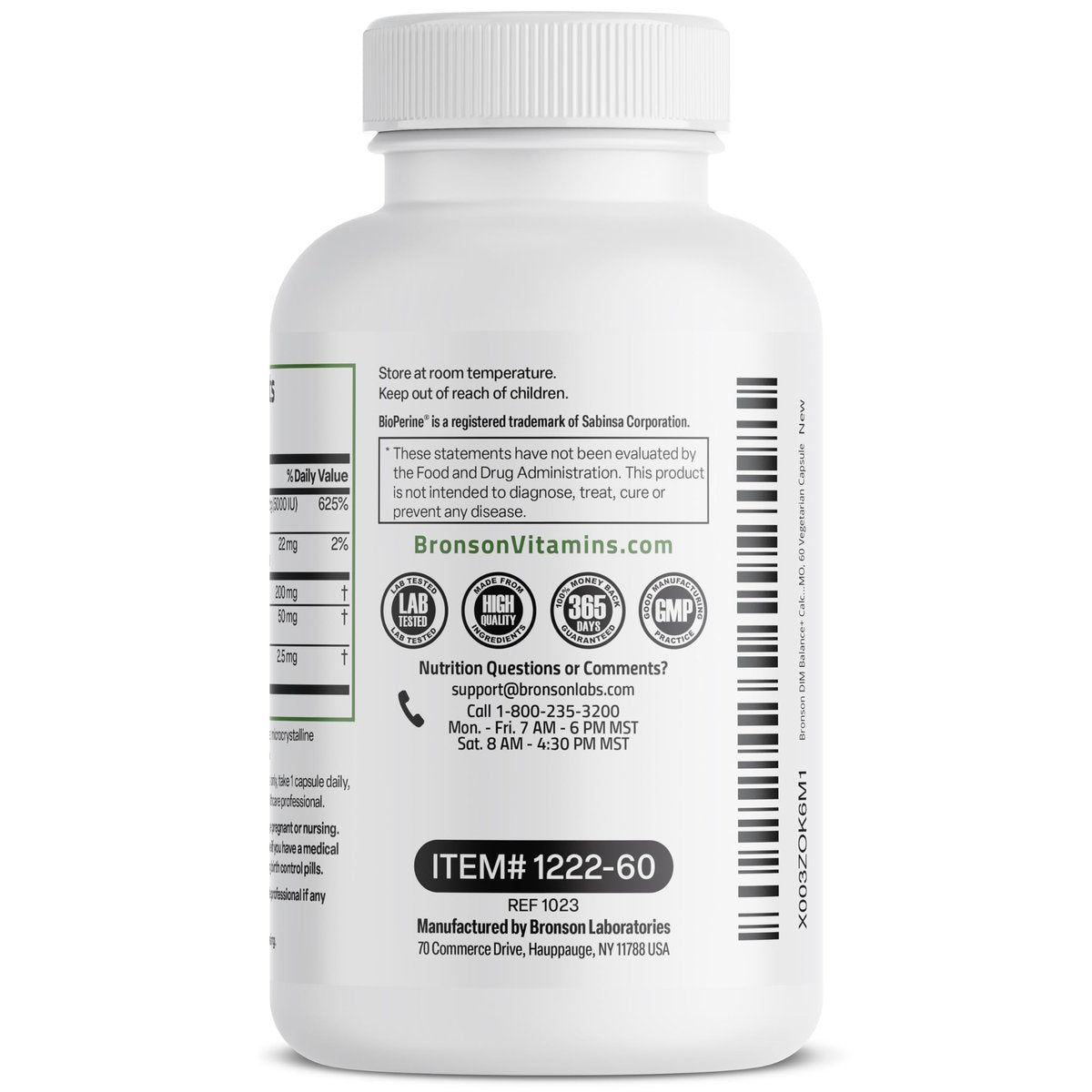 Bronson DIM Balance+ Calcium-D-Glucarat, Brokkolisprossen & Vitamin D3 – 200 mg DIM pro Kapsel für ausgewogenen Östrogenstoffwechsel & Hormonhaushalt, 60 vegane Kapseln