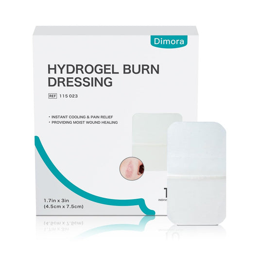Dimora Hydrogel-Wundauflage 1,7" x 3" – Kühlende & beruhigende sterile Brandpflaster für kleine Verbrennungen, Blasen, Schürfwunden, rissige Brustwarzen – 10 Stück