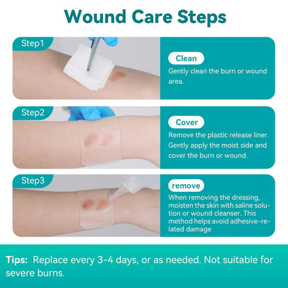 Dimora Hydrogel-Wundauflage 1,7" x 3" – Kühlende & beruhigende sterile Brandpflaster für kleine Verbrennungen, Blasen, Schürfwunden, rissige Brustwarzen – 10 Stück
