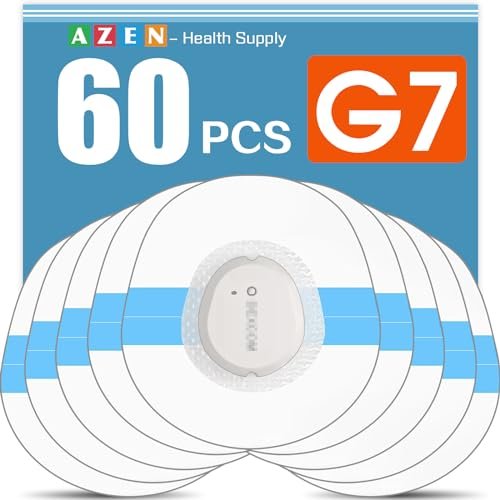AZEN 60er-Pack G7-Klebepflaster wasserdicht, Premium vorgeschnittene Schutz-Hypoallergene Klebepflaster für G7, Atmungsaktiv & Transparent G7 Overpatch