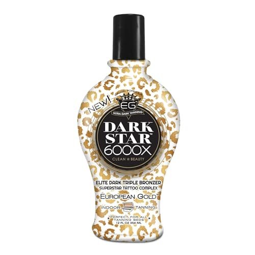 European Gold Dark Star 6000X Ultra-Dunkle Bräunungslotion mit Triple-Bronze-Formel für tiefe, langanhaltende Bräune und hautfreundliche Inhaltsstoffe - 355 ml