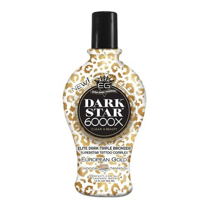 European Gold Dark Star 6000X Ultra-Dunkle Bräunungslotion mit Triple-Bronze-Formel für tiefe, langanhaltende Bräune und hautfreundliche Inhaltsstoffe - 355 ml