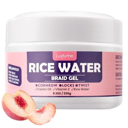 Luxfume Braiding Gel Extra Hold 8.1 oz – Perfekt für Braids, Twists, Locs und glatte Kanten – Starker Halt, hoher Glanz, keine weißen Rückstände