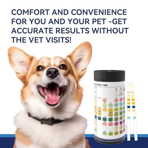 AlievePet Urinteststreifen für Katzen & Hunde – 10 Parameter, 100 Stück – Diabetes, Blutketone, Harnwegsinfektion, Glukose, Nitrit, Spezifisches Gewicht, pH, Protein, Leukozyten & mehr