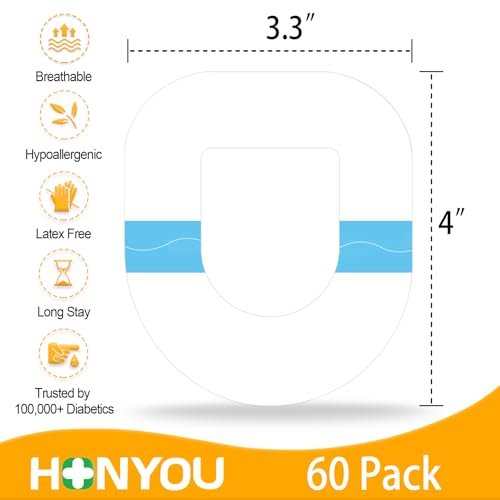 HONYOU 60er-Pack Omnipod 5 Überpflaster – wasserdicht & schweißfest, transparente hypoallergene Haftpflaster für Omnipod 5, latexfreie Pod Pals Aufkleber