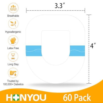HONYOU 60er-Pack Omnipod 5 Überpflaster – wasserdicht & schweißfest, transparente hypoallergene Haftpflaster für Omnipod 5, latexfreie Pod Pals Aufkleber