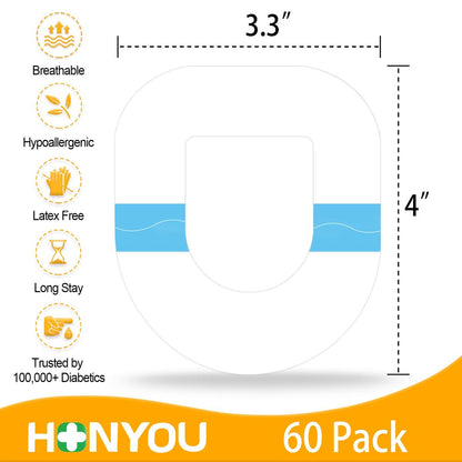 HONYOU 60er-Pack Omnipod 5 Überpflaster – wasserdicht & schweißfest, transparente hypoallergene Haftpflaster für Omnipod 5, latexfreie Pod Pals Aufkleber