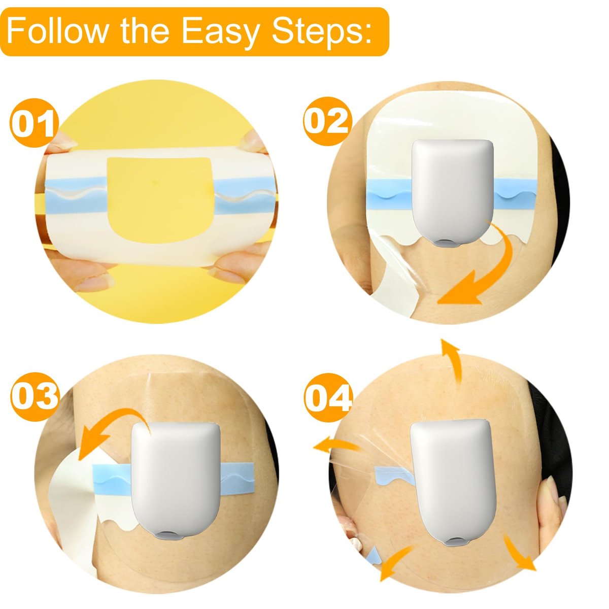 HONYOU 60er-Pack Omnipod 5 Überpflaster – wasserdicht & schweißfest, transparente hypoallergene Haftpflaster für Omnipod 5, latexfreie Pod Pals Aufkleber