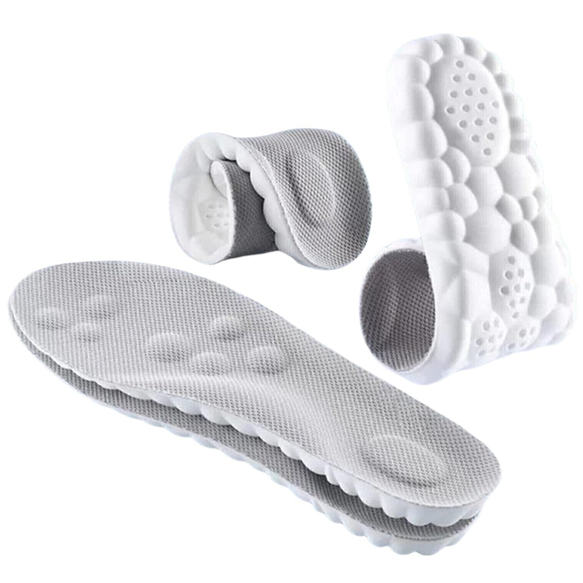 4D Cloud Technology Super Weiche Komfort Einlegesohlen - U-förmiger Memory-Schaum, Wolkengefühl, Sport Memory-Schaum (Grau, Herren 9-10.5/Damen 10.5-12)